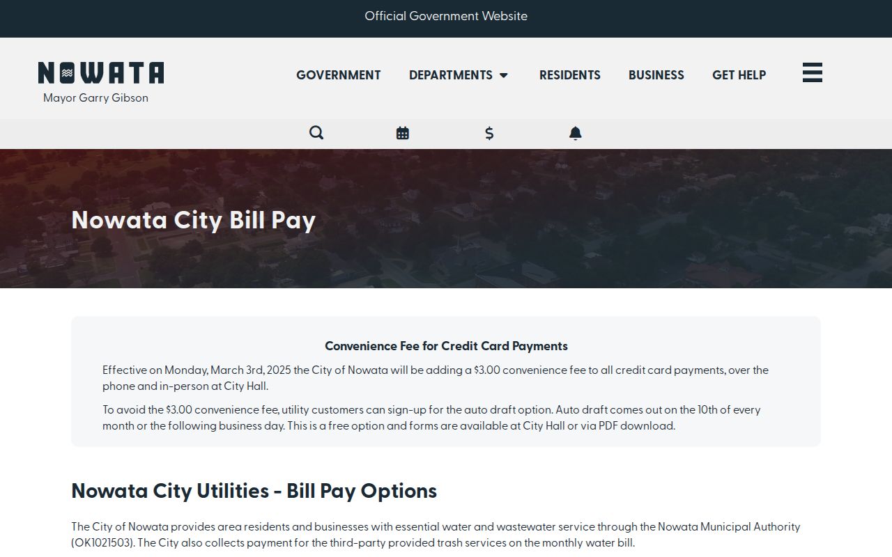 Nowata County traffic warrant citation payment fields