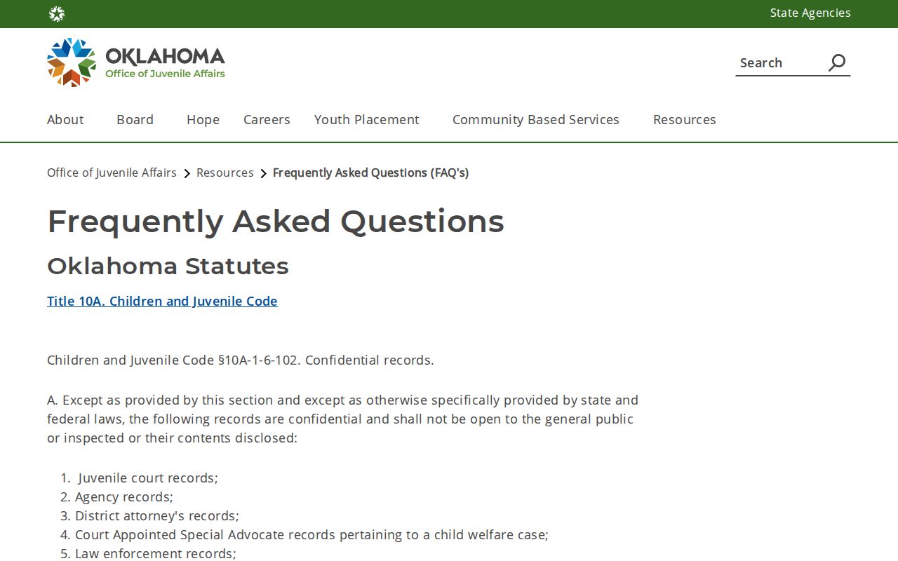 Nowata County active warrants juvenile record access rule