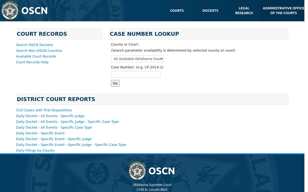 Nowata County warrant records OSCN county and case search
